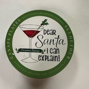 Set of 4 Tara Reed holiday canapé plates MIB